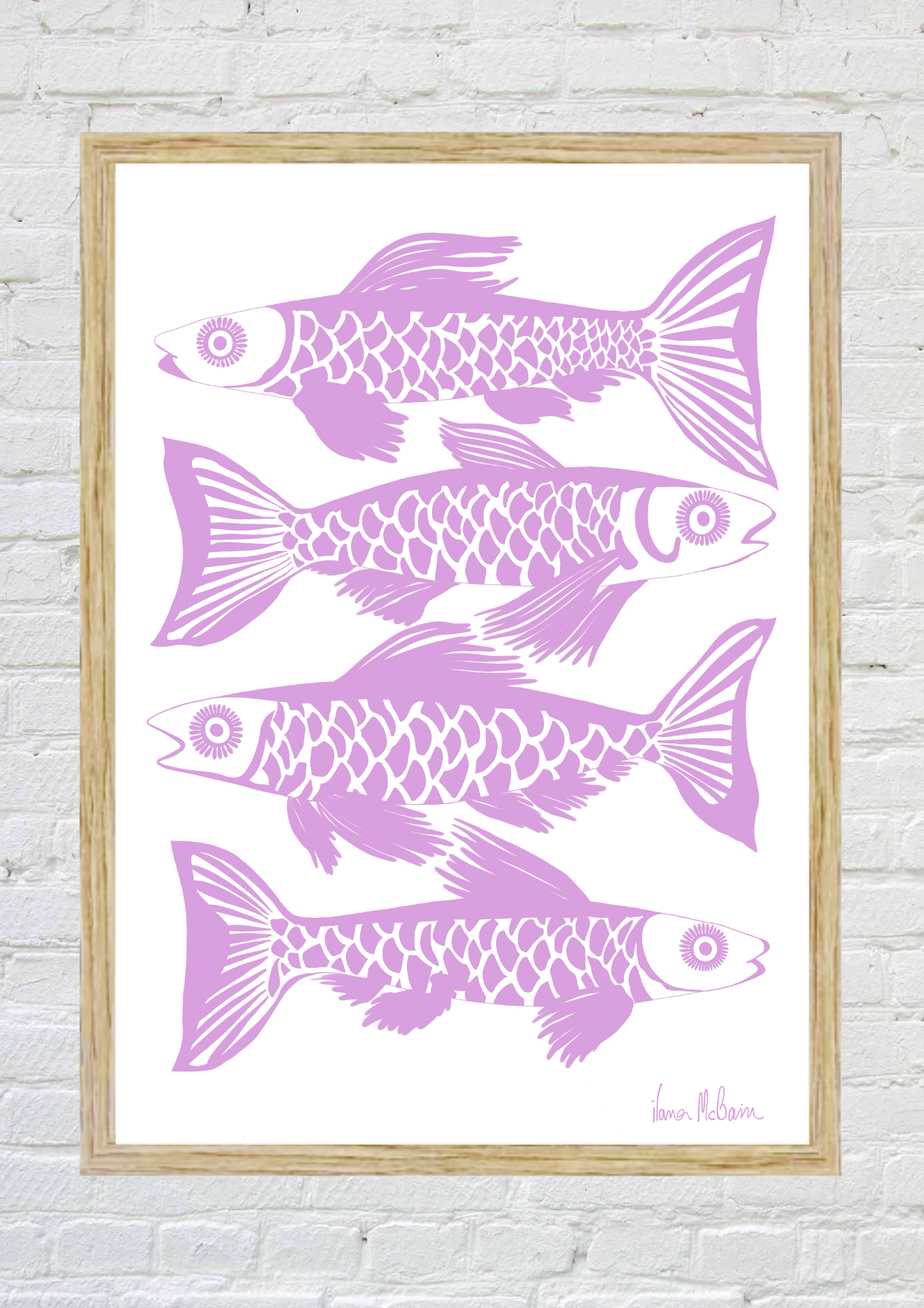 Opulent Currents - Fish Art Print - Pink