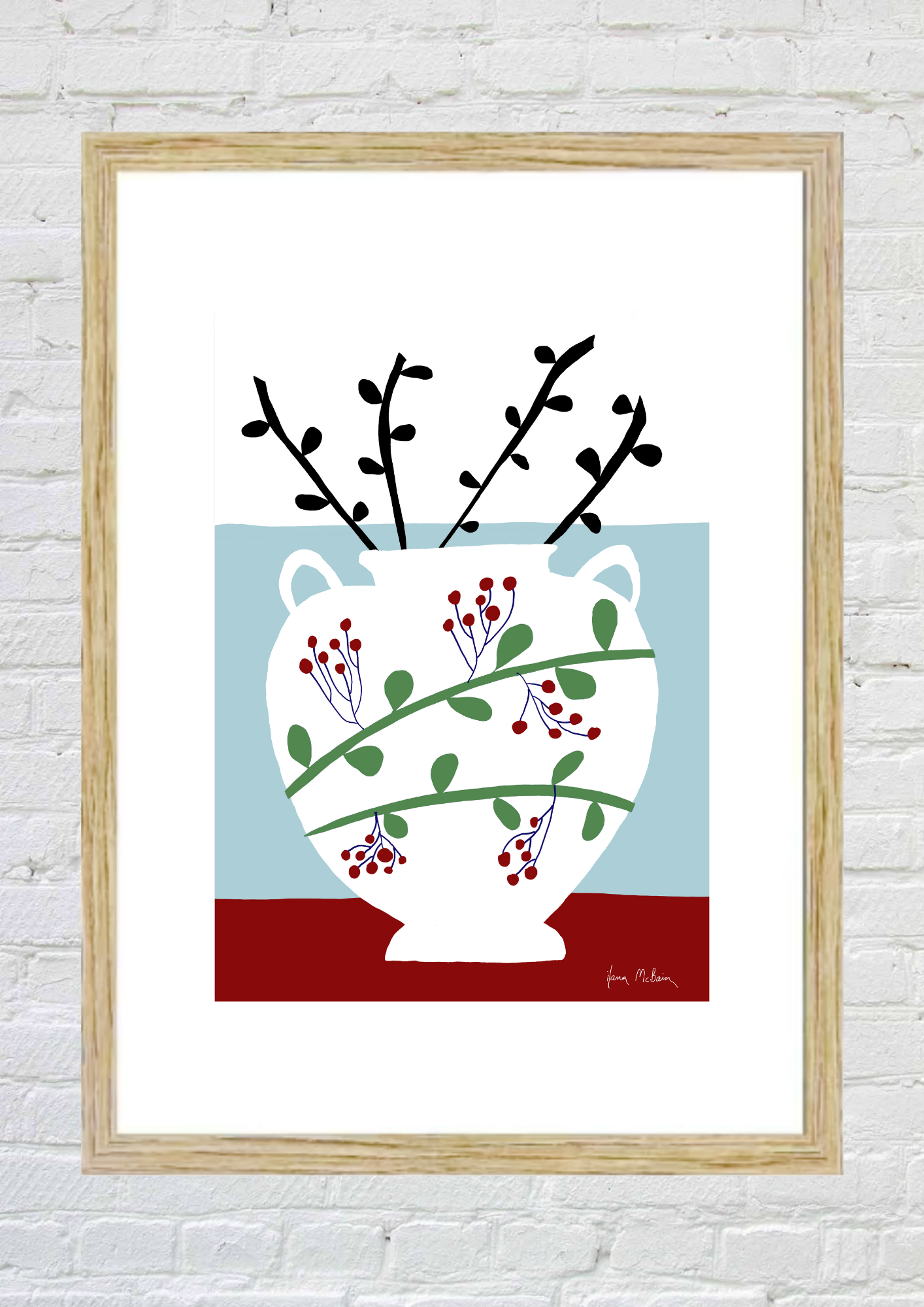 Elegance in a Vase – Flowers Print - A Quiet Story of Grace In a Birch Frame