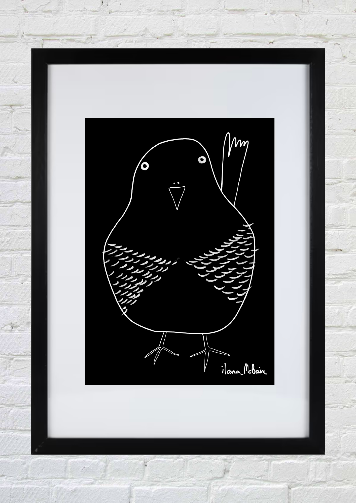 Ethereal Wings – bird Print - The Bird Who Dared to Shine In a White Bird On Black Background