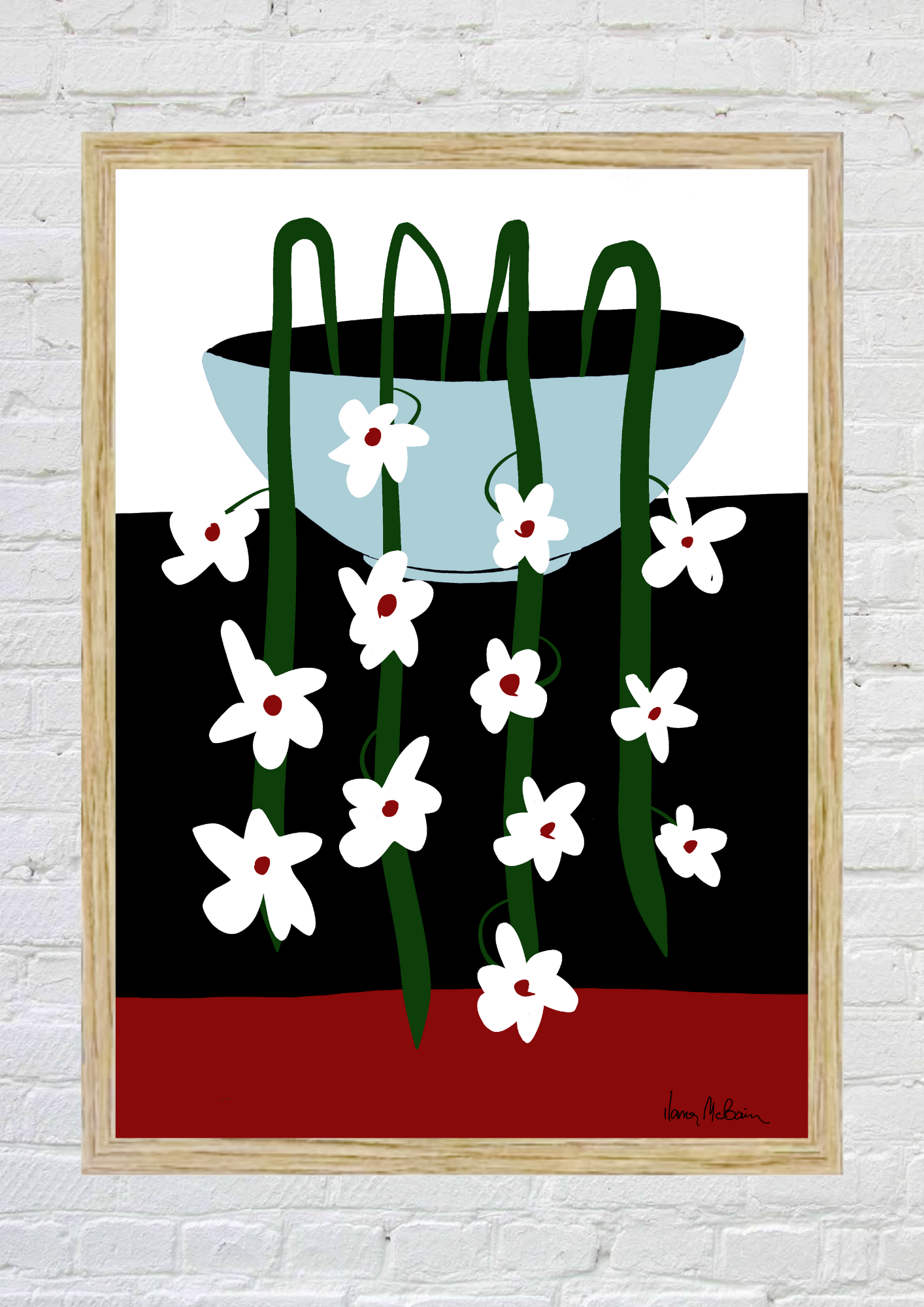 Harmony in Full Bloom – Flowers Print - A Dance of Flowers In a Birch Frame.