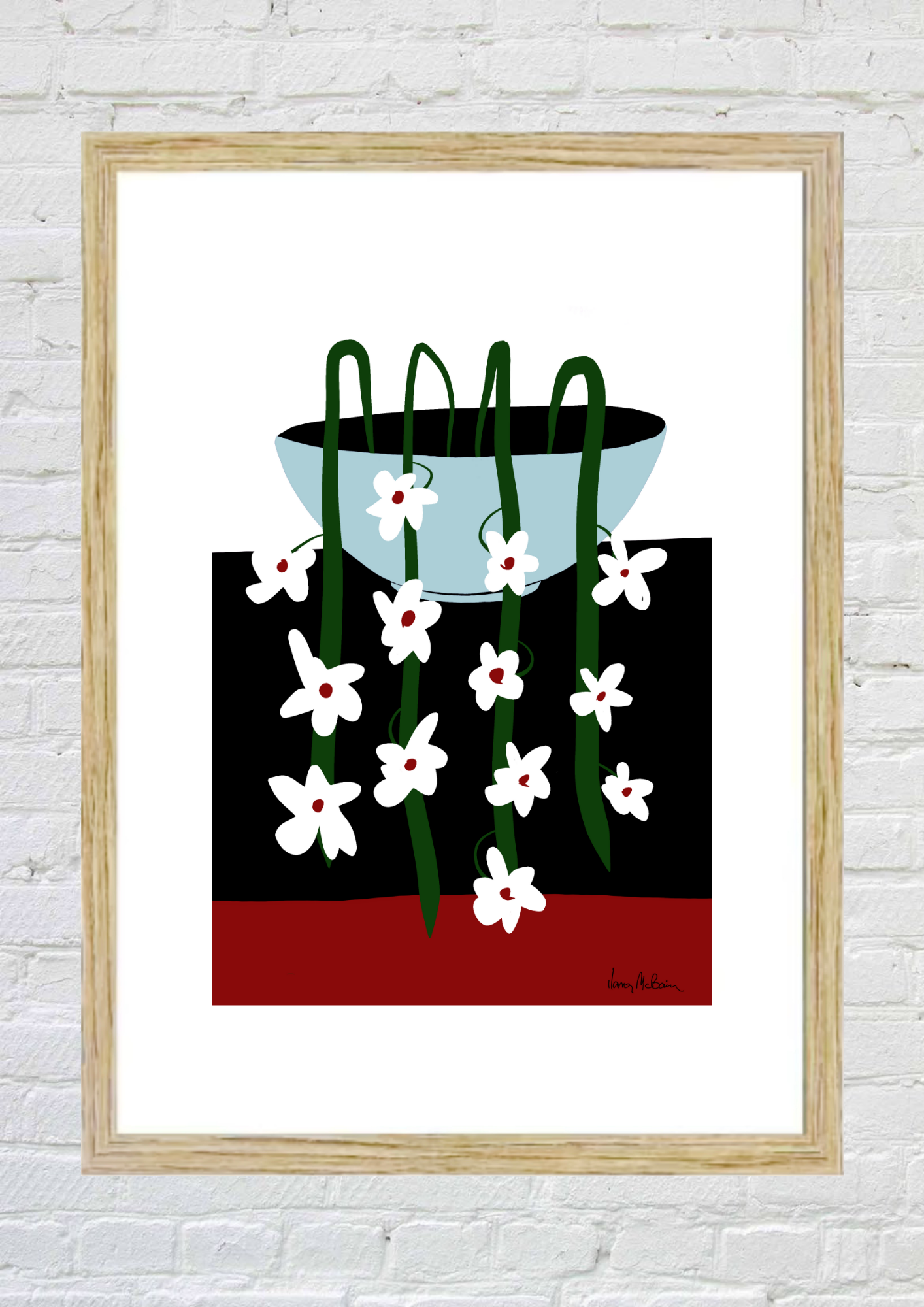 Harmony in Full Bloom – Flowers Print - A Dance of Flowers In a Birch Frame.