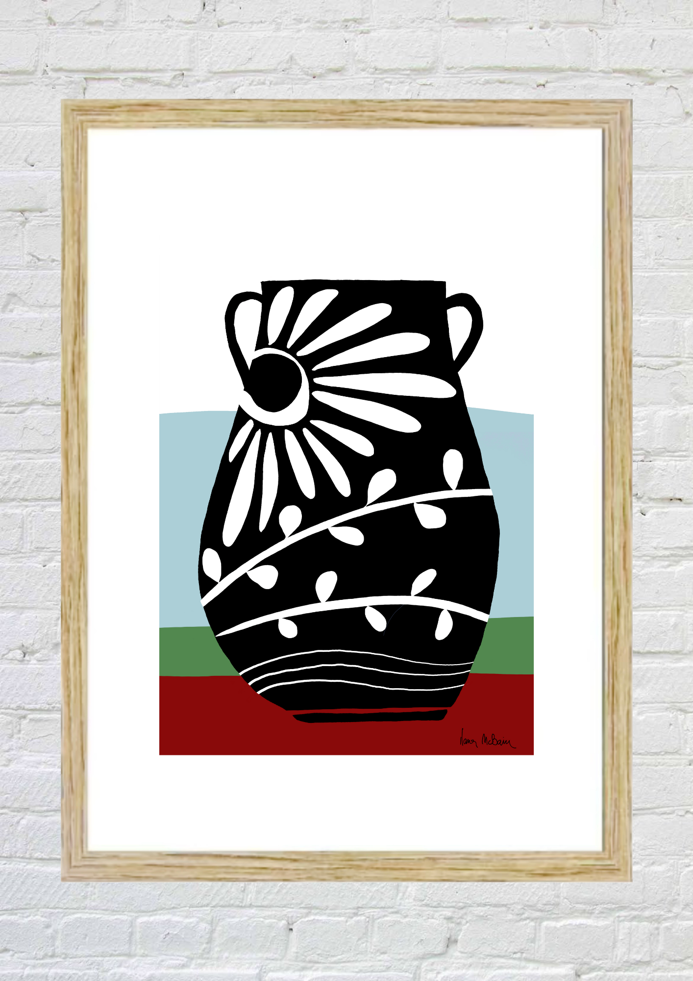 Petals and Porcelain – Vase Print - A Story of Grace In a Birch Frame